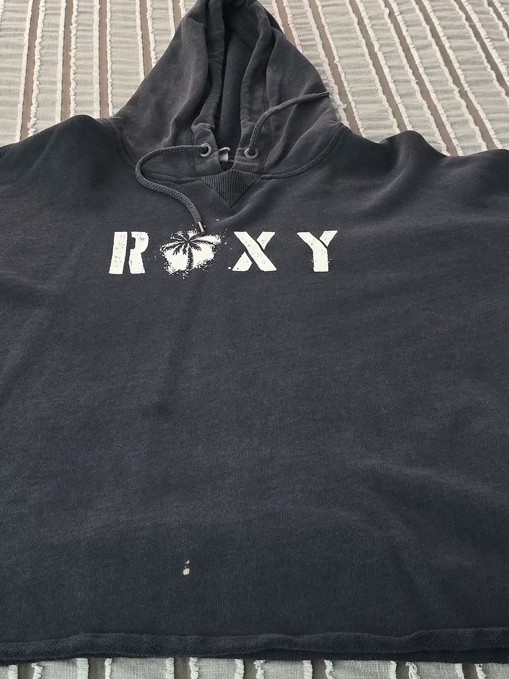 Roxy Men's Dark Navy Crewneck Hoodie with White Logo